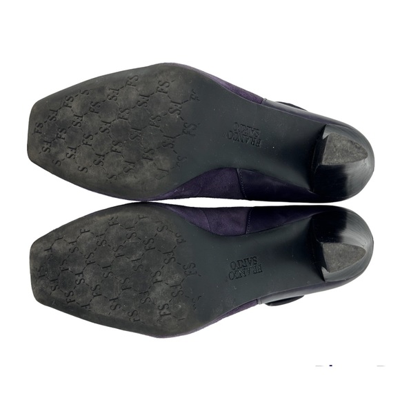Franco Sarto Purple Suede Square Toe Mantra Mary Jane Heels - Picture 6 of 7